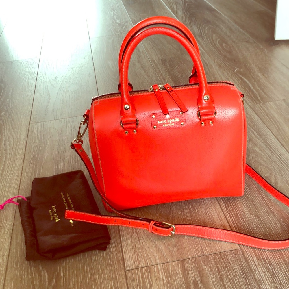 Kate Spade orange satchel crossbody bag